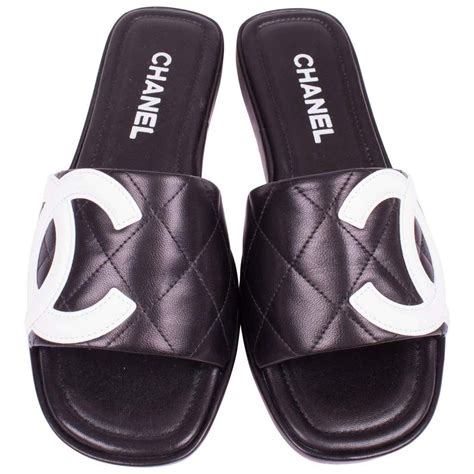 sandales chanel|chanel sandals black and white.